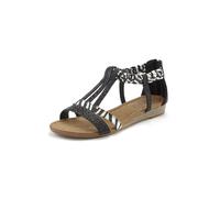 Sandale LASCANA "Sommerschuh, Sandalette, offener Schuh", Damen, Gr. 35, schwarz-weiß (schwarz, zebra), Obermaterial: 50% Lederimitat, 50% Textilmaterial. Decksohle: 100% Lederimitat. Futter: 100% Led