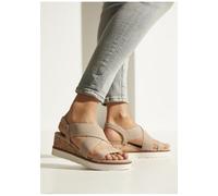 Sandalette LASCANA "Sommerschuh, offener Schuh, Sandale", Damen, Gr. 38, beige, Obermaterial: 100% Textilmaterial. Decksohle: 100% Textilmaterial. Futter: 100% Lederimitat. Laufsohle: 100% Synthetik, 