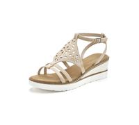Sandalette LASCANA Gr. 40, beige Damen Schuhe Sandalette Strandschuhe Sandaletten Sandalette, Sommerschuh mit Keilabsatz gepolsterter Innensohle VEGAN (73254734-40)
