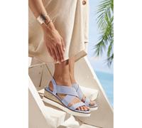 Sandalette LASCANA "Sommerschuh, offener Schuh, Sandale, Keilsandalette", Damen, Gr. 40, hellblau, Obermaterial: 100% Textilmaterial. Decksohle: 100% Textilmaterial. Futter: 100% Lederimitat. Laufsohl
