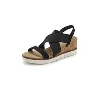 Sandalette LASCANA "Sommerschuh, offener Schuh, Sandale", Damen, Gr. 41, schwarz, Obermaterial: 100% Textilmaterial. Decksohle: 100% Textilmaterial. Futter: 100% Lederimitat. Laufsohle: 100% Synthetik