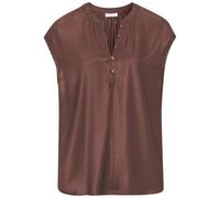 Satinbluse LASCANA, Damen, Gr. 40, braun, Satin, Obermaterial: 100% Polyester, unifarben, figurumspielend hüftlang, V-Ausschnitt, Blusen, mit kurzen Ärmeln, elegant (38179023-40) braun