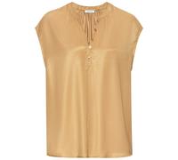 Satinbluse LASCANA, Damen, Gr. 38, goldfarben, Satin, Obermaterial: 100% Polyester, unifarben, figurumspielend hüftlang, V-Ausschnitt, Blusen, mit kurzen Ärmeln, elegant (49379943-38) goldfarben