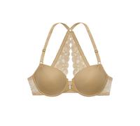 Schalen-BH LASCANA "Premium Dessous", Damen, Gr. 100, Cup D, braun (caramel), Spitze, Obermaterial: 85% Polyamid (TACTEL), 15% Elasthan (LYCRA), BHs Schalen-BH, mit wunderschönem Spitzenrücken und Vor