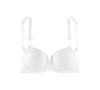 Schalen-BH LASCANA "Aurora", Damen, Gr. 65, Cup G, beige (creme), Microtouch, Obermaterial: 53% Polyamid, 38% Polyester, 9% Elasthan, BHs Schalen-BH, mit Bügel und zarter Spitze, Dessous (89313655-65)