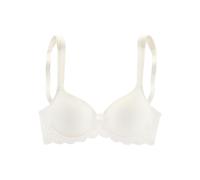 Schalen-BH LASCANA "T-Shirt-BH, Bügel-BH, Dirndl-BH", Damen, Gr. 90, Cup D, beige (creme), Microtouch, Obermaterial: 85% Polyamid, 15% Elasthan, BHs Schalen-BH, mit breiten Trägern, weiche Spitze, gro