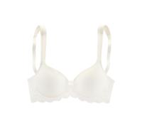 Schalen-BH LASCANA "T-Shirt-BH, Bügel-BH, Dirndl-BH", Damen, Gr. 95, Cup E, beige (creme), Microtouch, Obermaterial: 85% Polyamid, 15% Elasthan, BHs Schalen-BH, mit breiten Trägern, weiche Spitze, gro