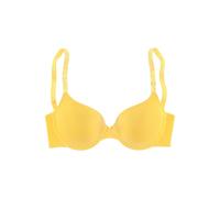 Schalen-BH LASCANA "Ela - perfect basic", Damen, Gr. 85, Cup D, gelb, Microtouch, Obermaterial: 82% Polyamid (TACTEL), 18% Elasthan (LYCRA), Basic, BHs Schalen-BH, mit Bügel aus seidiger Microfaser, T