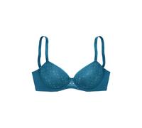 Schalen-BH LASCANA Gr. 100, Cup B, grün, Damen, Spitze, Obermaterial: 86% Polyamid, 14% Elasthan, BHs, mit Spitze über nahtlosen Cups, auf Formbügel, Dessous (11007409-100) grün