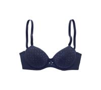 Schalen-BH LASCANA, Damen, Gr. 100, Cup B, blau (marine), Spitze, Obermaterial: 86% Polyamid, 14% Elasthan, BHs Schalen-BH, mit Spitze über nahtlosen Cups, auf Formbügel, Dessous (74518146-100) marine