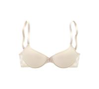 Schalen-BH LASCANA, Damen, Gr. 85, Cup AA, beige (puder), Microtouch, Obermaterial: 86% Polyamid (TACTEL), 14% Elasthan (LYCRA), BHs Schalen-BH, mit Rücken aus blumiger, elastischer Spitze, Dessous (8
