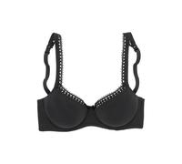 Schalen-BH LASCANA, Damen, Gr. 80, Cup B, schwarz, Microtouch, Obermaterial: 63% Polyamid (TACTEL), 25% Polyester, 12% Elasthan (LYCRA), klassisch, BHs BH Schalen-BH, mit feiner Borte aus Stickereispi