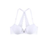 Schalen-BH LASCANA "Premium Dessous", Damen, Gr. 70, Cup F, weiß, Spitze, Obermaterial: 85% Polyamid (TACTEL), 15% Elasthan (LYCRA), BHs Schalen-BH, mit wunderschönem Spitzenrücken und Vorderverschlus