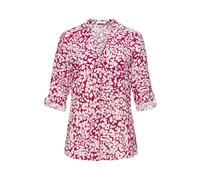 Schlupfbluse LASCANA, Damen, Gr. 44, rot (bordeaux leo), Web, Obermaterial: 100% Viskose, animal-print, figurumspielend hüftlang, tiefer V-Ausschnitt, mit Riegel gerader Abschluss, Blusen, mit 3/4-Ärm