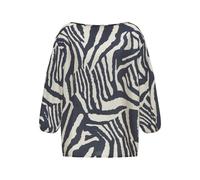 LASCANA Schlupfbluse Damen creme-graublau bedruckt Gr.32/34