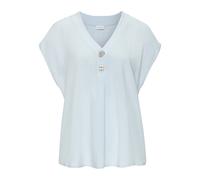 Schlupfbluse LASCANA, Damen, Gr. 38, blau (himmelblau), Web, Obermaterial: 100% Viskose, unifarben, figurumspielend hüftlang, V-Ausschnitt, Blusen Schlupfbluse, mit modischen Knöpfen, luftige Kurzarmb