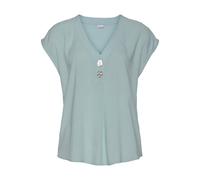 Schlupfbluse LASCANA Gr. 34, grün (lindgrün), Damen, Obermaterial: 100% Viskose, unifarben, Blusen, mit modischen Knöpfen, luftige Kurzarmbluse, sommerlich (57196118-34) lindgrün