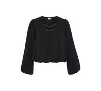 Schlupfbluse LASCANA, Damen, Gr. 34, schwarz, Crêpe, Obermaterial: 98% Polyester, 2% Elasthan, unifarben, figurumspielend hüftlang, V-Ausschnitt, mit innenliegendem Gummizug, Blusen Schlupfbluse, mit