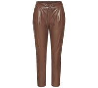 Schlupfhose LASCANA, Damen, Gr. 42, N-Gr, braun, Web, Obermaterial: 100% Polyester. Beschichtung: 100% Polyurethan, modisch, figurumspielend knöchelfrei, Hosen, aus Lederimitat, bequeme Stoffhose, ele