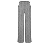 Schlupfhose LASCANA "extra Weit mit Bundfalten", Damen, Gr. 44/46, N-Gr, blau (glencheck, karo), Obermaterial: 60% Viskose, 39% Polyester, 1% Elasthan, Jacquardmuster, kariert, Basic, lang, Hosen Schl