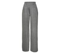 Schlupfhose LASCANA "extra Weit mit Bundfalten", Damen, Gr. 52/54, N-Gr, blau (grau kariert), Obermaterial: 59% Polyester, 35% Viskose, 6% Elasthan, Jacquardmuster, kariert, Basic, lang, Hosen Schlupf
