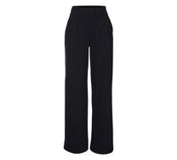 Schlupfhose LASCANA "extra Weit mit Bundfalten", Damen, Gr. 48/50, N-Gr, blau (schwarz gestreift), Obermaterial: 74% Polyester, 21% Viskose, 5% Elasthan, Jacquardmuster, Nadelstreifen, Basic, lang, Ho