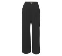 Schlupfhose LASCANA "aus bügelfreier Ware mit weitem Bein", Damen, Gr. 34, N-Gr, blau (schwarz), Crêpe, Obermaterial: 95% Polyester, 5% Elasthan, unifarben, figurumspielend lang, Hosen Schlupfhose, So