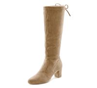 Schlupfstiefel LASCANA Gr. 40, braun (sand), Damen, Obermaterial: 100% Textilmaterial. Futter: 100% Textilmaterial. Decksohle: 100% Lederimitat. Laufsohle: 100% Synthetik, unifarben, Schuhe, Schlupfbo