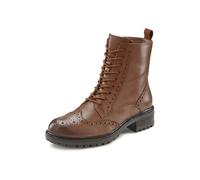 Schnürboots LASCANA "Schnürstiefelette, Ankle Boots, Herbststiefelette", Damen, Gr. 38, braun, Obermaterial: 100% Schafsleder. Decksohle: 100% Synthetik. Futter: 75% Textilmaterial, 25% Schafsleder. L