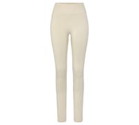 Seamless Leggings LASCANA "Po Push Up", Damen, Gr. S (36/38), N-Gr, beige (sand), Obermaterial: 91% Polyamid, 8% Elasthan, 1% Polyester, unifarben, sportlich, figurbetont lang, Hosen, mit Rippstruktur