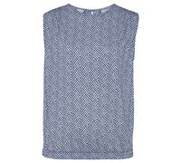 Shirttop LASCANA, Damen, Gr. 40/42, blau (blau bedruckt), Jersey, Obermaterial: 100% Viskose, bedruckt, figurumspielend hüftlang, Rundhals, Tops, mit Alloverdruck, lockere Passform, modisch, ohne Ärme