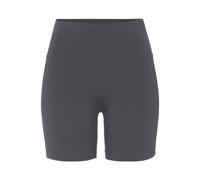 Shorts LASCANA, Damen, Gr. 48/50, N-Gr, grau (anthrazit), Single Jersey, Obermaterial: 95% Baumwolle, 5% Elasthan, unifarben, Basic, skinny fit, Hosen, mit breitem Bündchen und Logodruck (65755920-48)