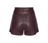 Shorts LASCANA, Damen, Gr. 44, N-Gr, rot (bordeaux), Web, Obermaterial: 100% Polyester. Beschichtung: 100% Polyurethan, unifarben, modisch, figurumspielend kurz, Hosen, aus Lederimitat, Kunstleder Sho