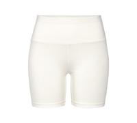 Shorts LASCANA, Damen, Gr. 48/50, N-Gr, weiß (cream weiß), Single Jersey, Obermaterial: 95% Baumwolle, 5% Elasthan, unifarben, Basic, skinny fit, Hosen, mit breitem Bündchen und Logodruck (61726515-48