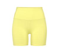 Shorts LASCANA, Damen, Gr. 48/50, N-Gr, gelb, Single Jersey, Obermaterial: 95% Baumwolle, 5% Elasthan, unifarben, Basic, kurz, Hosen Shorts, mit breitem Bündchen und Logodruck, Loungewear (28162114-48