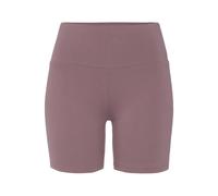 Shorts LASCANA, Damen, Gr. 44/46, N-Gr, lila (mauve), Single Jersey, Obermaterial: 95% Baumwolle, 5% Elasthan, unifarben, Basic, skinny fit, Hosen, mit breitem Bündchen und Logodruck (96428915-44) mau