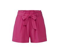 Shorts LASCANA, Damen, Gr. 46, N-Gr, pink, Web, Obermaterial: 58% Viskose, 28% Baumwolle, 14% Leinen, unifarben, modisch, figurumspielend kurz, Hosen, im Paperbag-Stil, Leinenmix, Schlupfhose, Sommerh