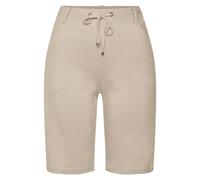 Shorts LASCANA, Damen, Gr. 40, N-Gr, beige (sand), Sweatware, Obermaterial: 70% Viskose, 25% Polyamid, 5% Elasthan, unifarben, casual, lässig geschnitten ca. Mitte Oberschenkel, Hosen, mit Gürtelschla