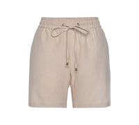 Shorts LASCANA, Damen, Gr. 42, N-Gr, beige (sand), Web, Obermaterial: 58% Viskose, 28% Baumwolle, 14% Leinen, casual, figurumspielend ca. Mitte Oberschenkel, Hosen, aus Leinenmix mit Taschen, Leinenho