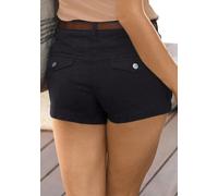 Shorts LASCANA, Damen, Gr. 38, N-Gr, schwarz, Denim/Jeans, Obermaterial: 98% Baumwolle, 2% Elasthan, unifarben, figurbetont kurz, Hosen Shorts, aus Baumwollstretch mit Taschen, kurze Hose, Freizeitloo