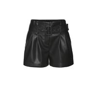 Shorts LASCANA, Damen, Gr. 40, N-Gr, schwarz, Web, Obermaterial: 100% Polyester. Beschichtung: 100% Polyurethan, unifarben, modisch, figurumspielend kurz, Hosen, aus Lederimitat, Kunstleder Shorts, el