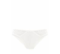 Slip LASCANA "Nina", Damen, Gr. 44/46, beige (creme), Obermaterial: 80% Polyamid, 20% Elasthan, Unterhosen Slip, mit Spitzeneinsätzen in Microtouchqualität (639138-44) creme