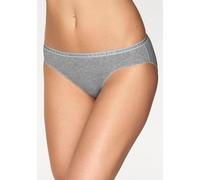 Slip LASCANA, Damen, Gr. 44/46, grau (grau, meliert, creme), Jersey, Obermaterial: 92% Baumwolle, 8% Elasthan (LYCRA), unifarben, Unterhosen Slip, aus elastischer Baumwoll-Qualität (262699-44) grau, m