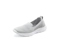 Slipper LASCANA, Damen, Gr. 41, grau (hellgrau), Obermaterial: 100% Textilmaterial. Futter: 100% Textilmaterial. Decksohle: 100% Textilmaterial. Laufsohle: 100% Synthetik, unifarben, Basic, Schuhe, Sn