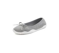 Sneaker Ballerinas LASCANA Gr. 41, grau Damen Schuhe Ballerinas mit flacher & flexibler Sohle, superleicht, Slipper, Halbschuh VEGAN (36110400-41)