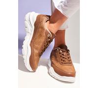 Sneaker LASCANA, Damen, Gr. 40, braun (camelfarben), Obermaterial: 100% Lederimitat. Decksohle: 100% Textilmaterial. Futter: 100% Textilmaterial. Laufsohle: 100% Synthetik, Reptilienprägung, unifarben