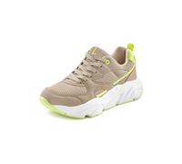 Sneaker LASCANA "Turnschuhe", Damen, Gr. 40, gelb (gelb, beige), Obermaterial: 100% Textilmaterial. Decksohle: 100% Textilmaterial. Futter: 100% Lederimitat. Laufsohle: 100% Synthetik, mehrfarbig, Bas