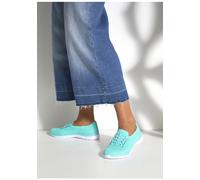 Sneaker LASCANA "Slipper, Halbschuh, Slip-On-Sneaker", Damen, Gr. 43, blau (mint), Obermaterial: 100% Textilmaterial. Decksohle: 100% Textilmaterial. Futter: 100% Textilmaterial. Laufsohle: 100% Synth
