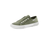 Sneaker LASCANA Gr. 43, grün (olivgrün) Damen Schuhe Damenschuh Skaterschuh Slip-on-Sneaker Sneaker low Sommerschuh Slipper, Halbschuh, bequem zum Reinschlüpfen (34627033-43)