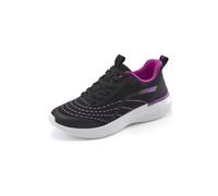 Sneaker LASCANA "Halbschuh, Schnürschuh, Freizeitschuh", Damen, Gr. 42, schwarz (schwarz, lila), Obermaterial: 100% Textilmaterial. Decksohle: 100% Textilmaterial. Futter: 100% Textilmaterial. Laufsoh